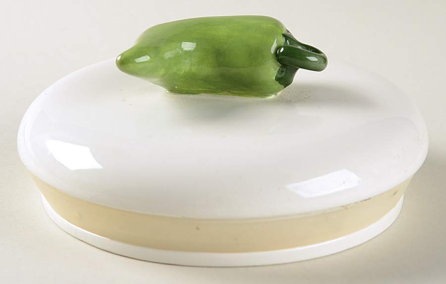 Chili Peppers Lid for Medium Canister by Clay Art-1