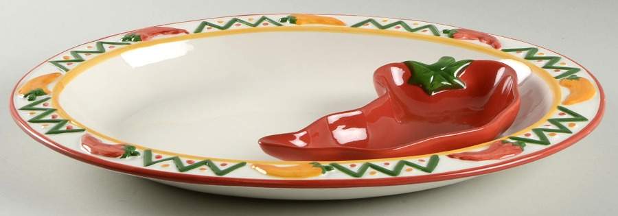 Chili Peppers (2 Piece) Chip & Dip Set by Clay Art-1