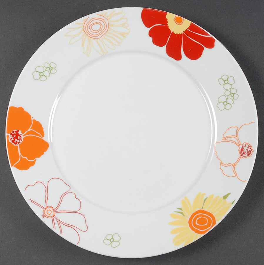 Whiteware Floral Dinner Plate by The Cellar (China)-1