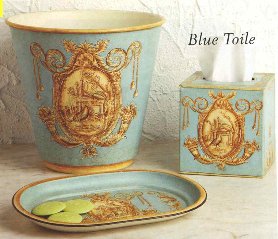 Blue Toile Square Tissue Box Cover by Casafina-1