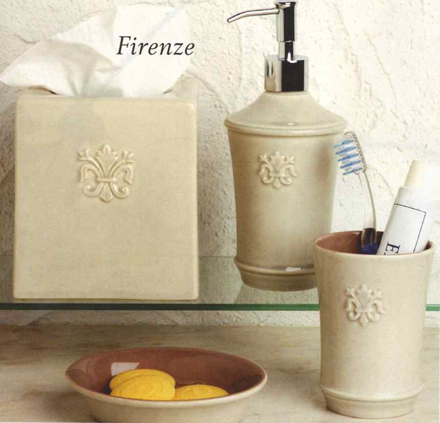 Firenze Cream Square Tissue Box Cover by Casafina-1
