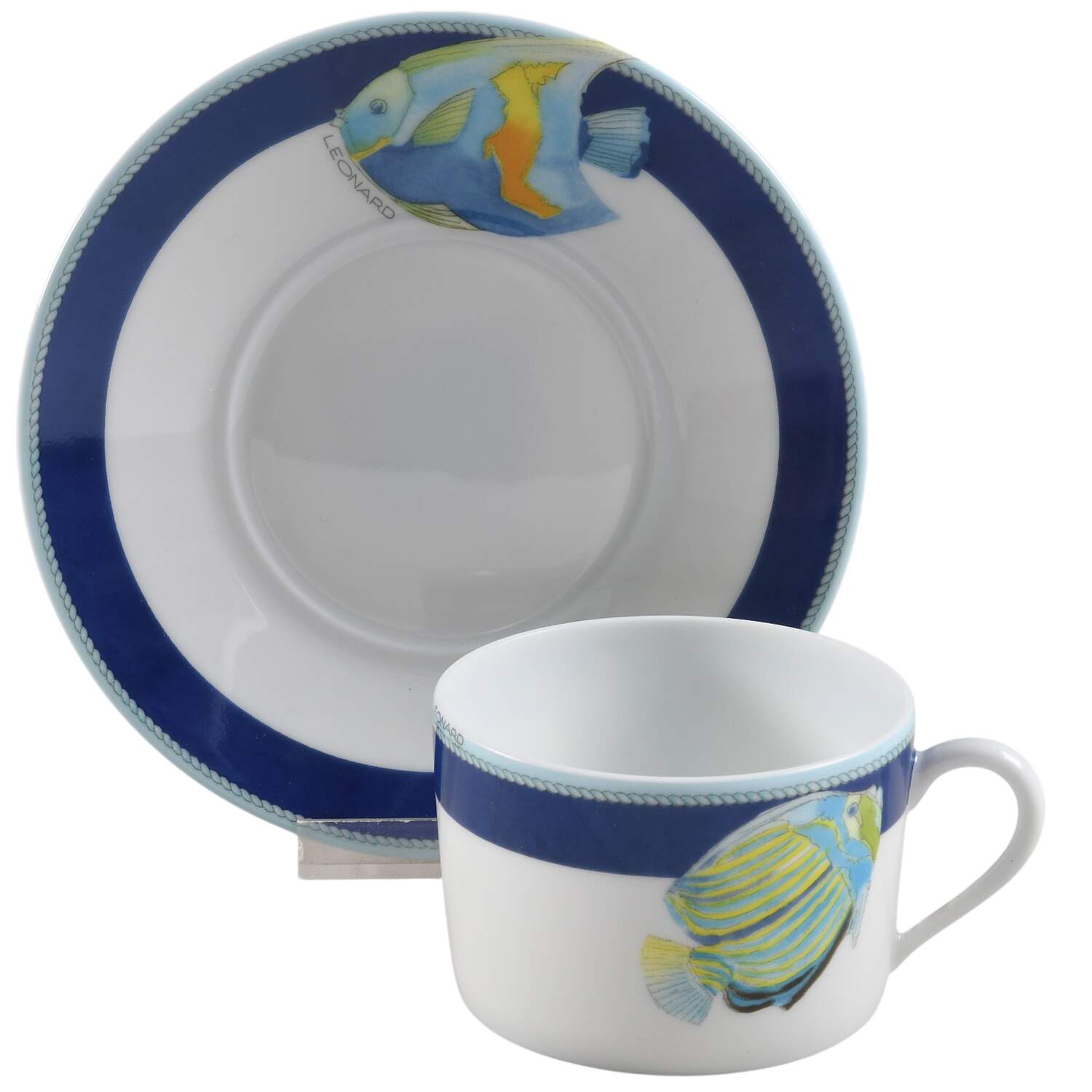 Bora Bora Flat Cup & Saucer Set by Charles Field Haviland-1