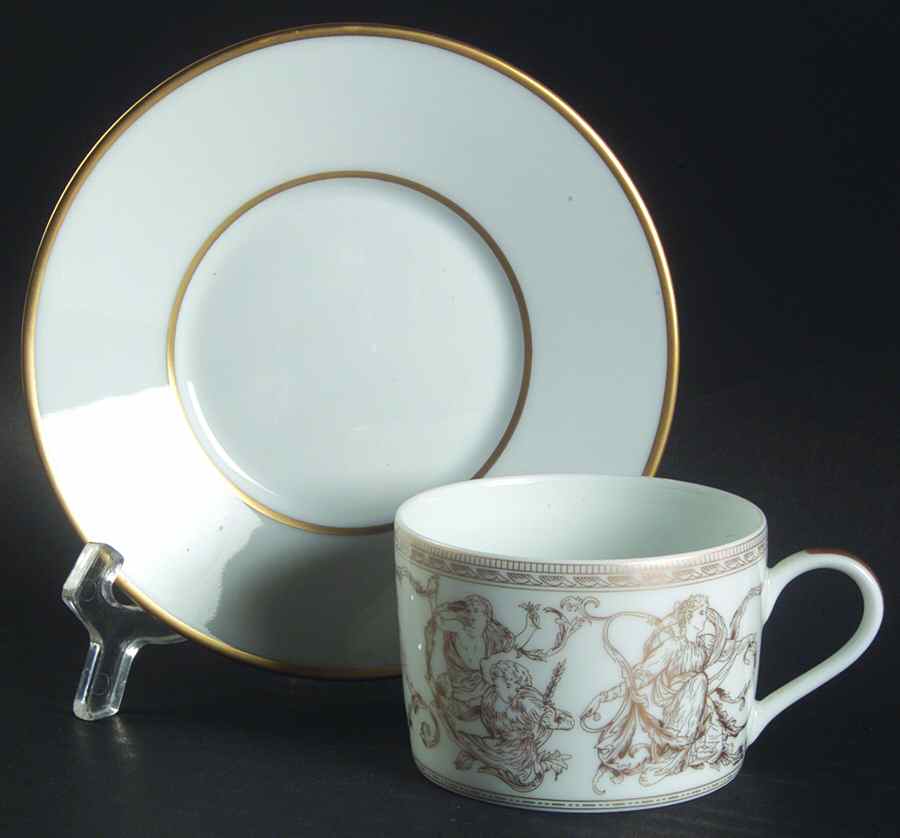 Renaissance Gold Flat Cup & Saucer Set by Charles Field Haviland-1