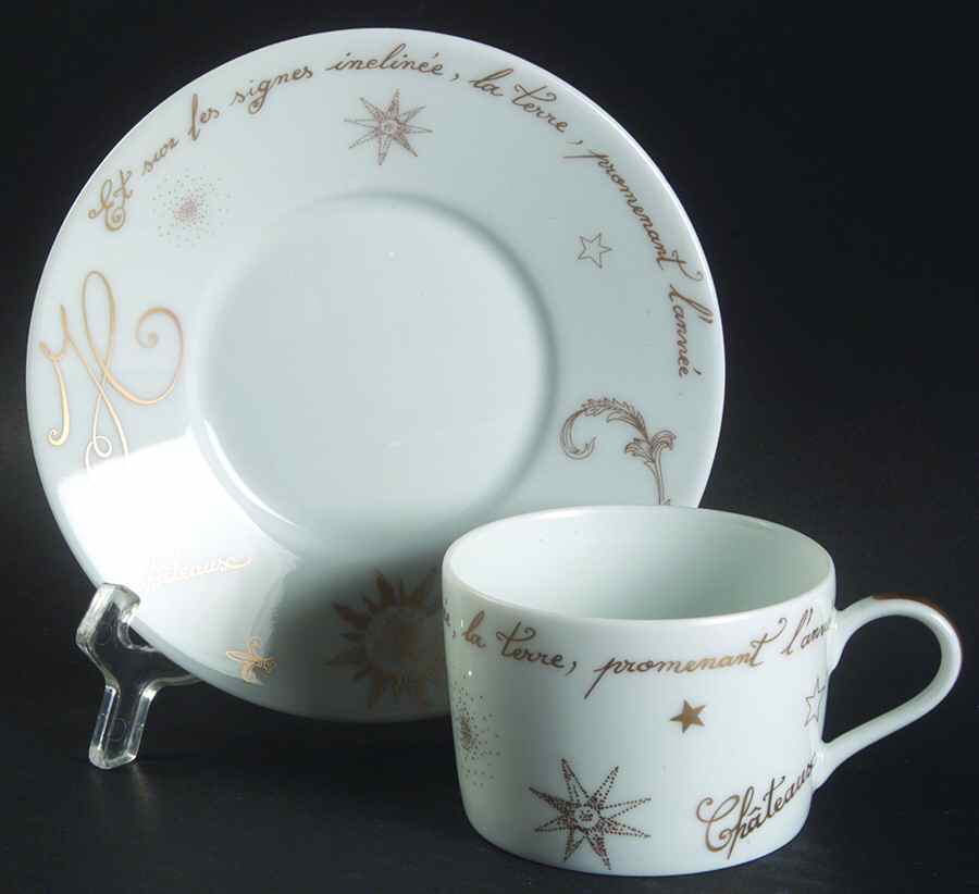 Val de Lorie Gold Flat Cup & Saucer Set by Charles Field Haviland-1