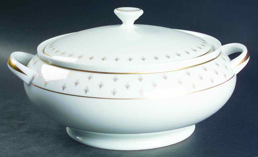 Fleur de Lys Gold Tureen &  Lid by Charles Field Haviland-1