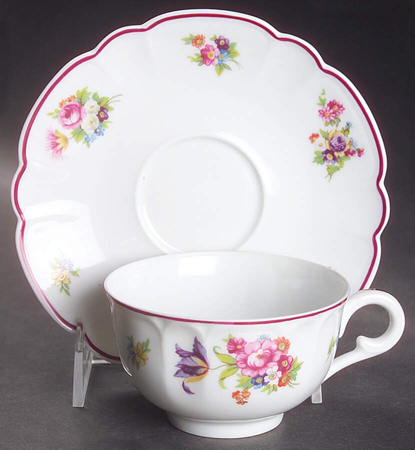 Valencay Flat Cup & Saucer Set by Charles Field Haviland-1