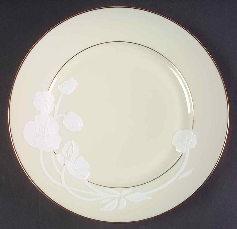 Belle Epoque (White on Ivory, Gold Trim) Dinner Plate by Charles Field Haviland-1