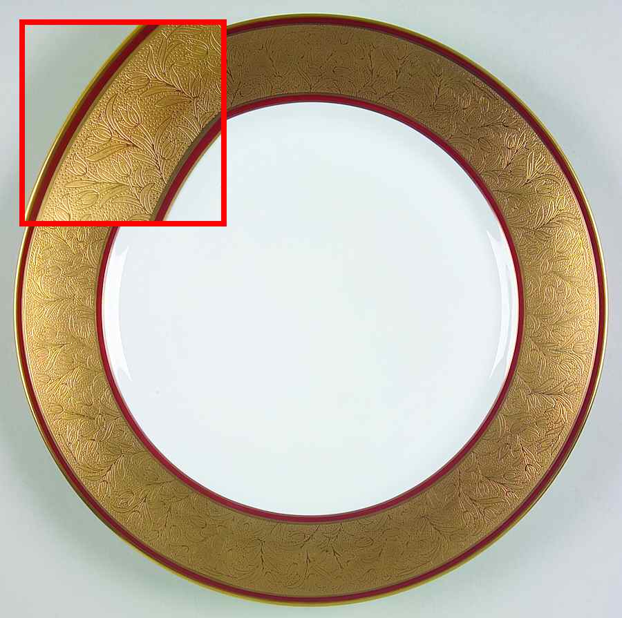Polder Red Large Dinner Plate by Charles Field Haviland-1
