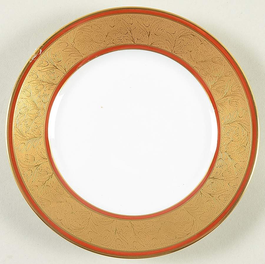 Polder Red Bread & Butter Plate by Charles Field Haviland-1