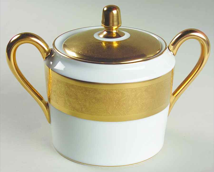 Polder Gold Sugar Bowl & Lid by Charles Field Haviland-1