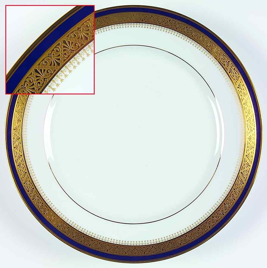 Les Palmes Cobalt Blue Dinner Plate by Charles Field Haviland-1