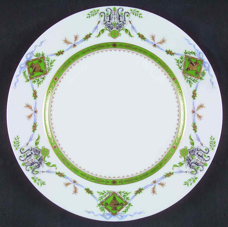 Swans Green Luncheon Plate by Charles Field Haviland-1