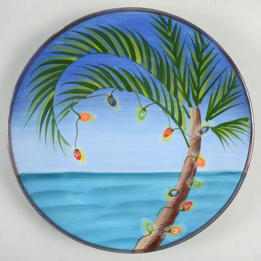 Tropical Holiday Salad Plate by Clay Art-1