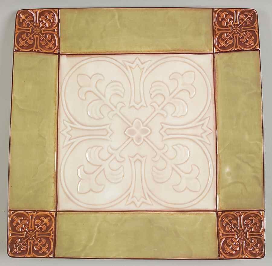 Garden Terrace 14" Square Platter by Clay Art-1