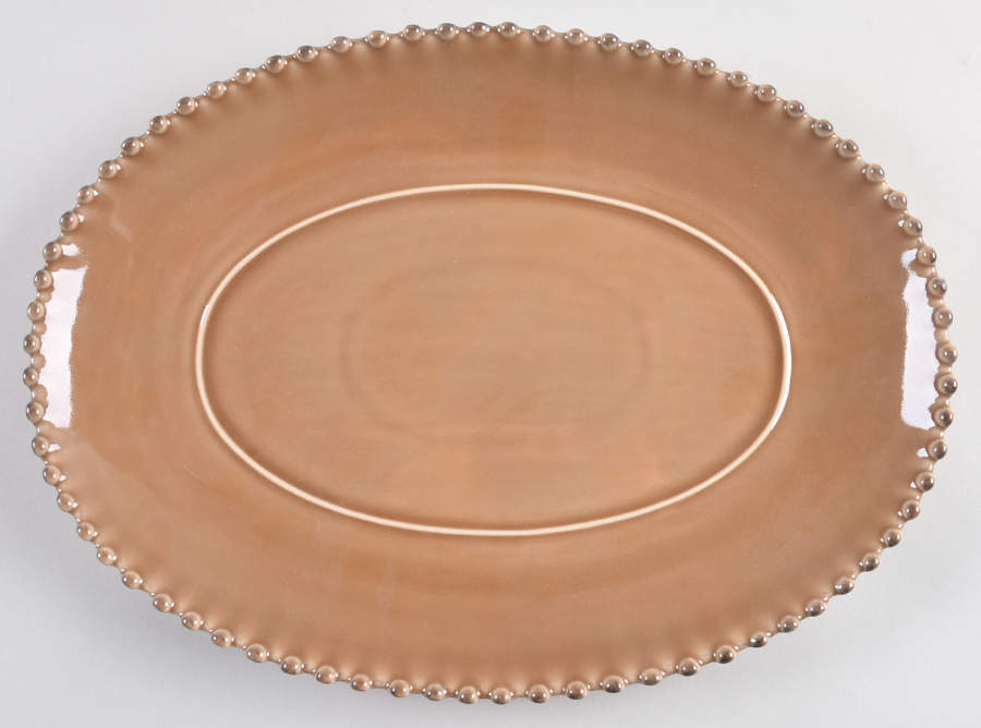 Pearl Cocoa 13" Oval Serving Platter by Costa Nova China-1
