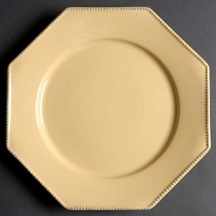 Pearl Yellow Octagonal Dinner Plate by Costa Nova China-1
