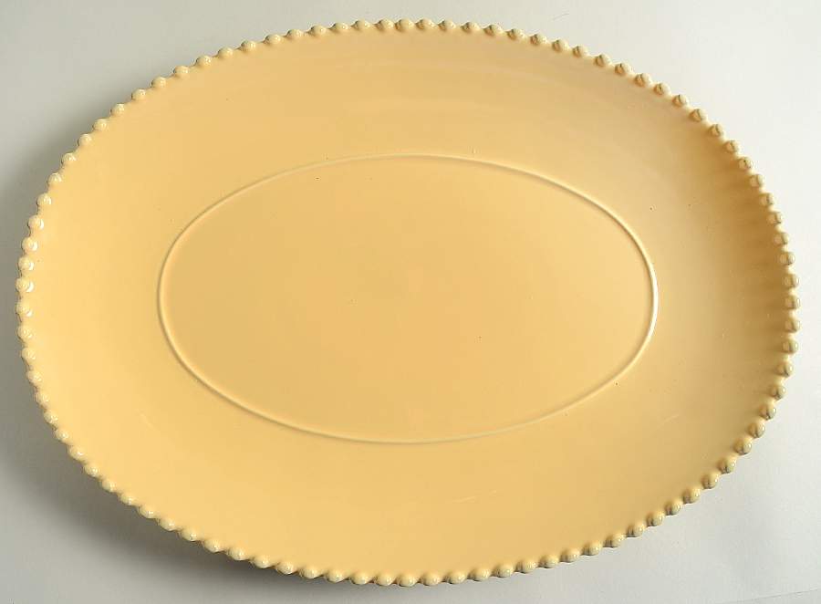 Pearl Yellow 16" Oval Serving Platter by Costa Nova China-1