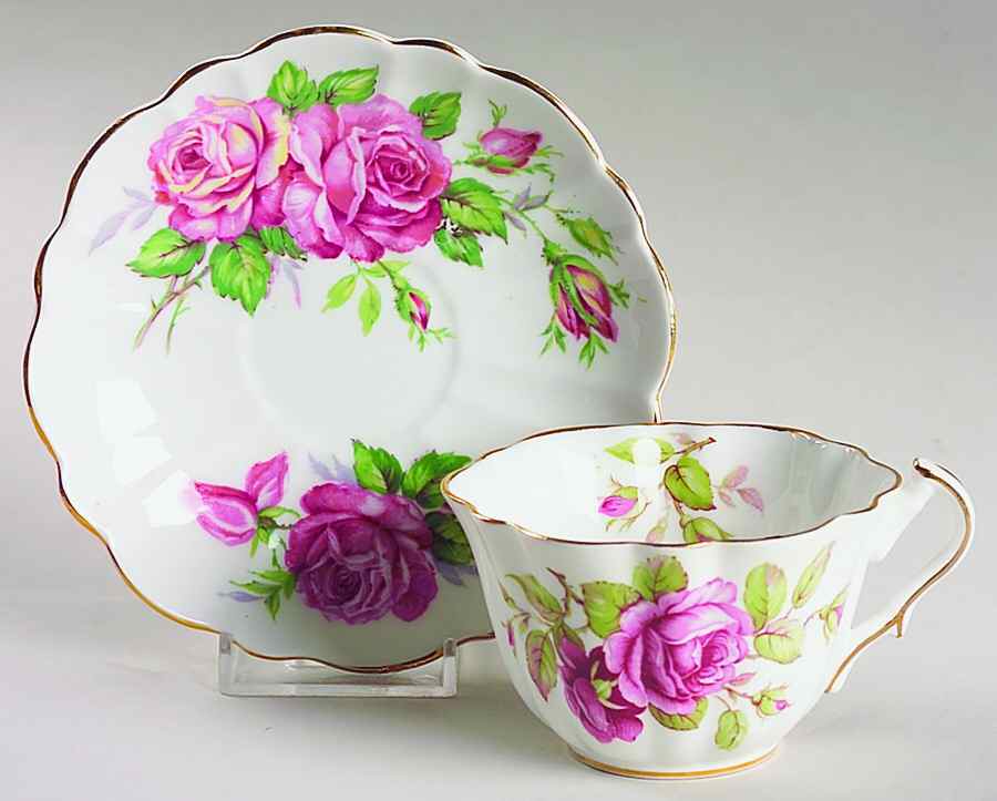 Old Rose Flat Cup & Saucer Set by Cartwright & Edwards-1
