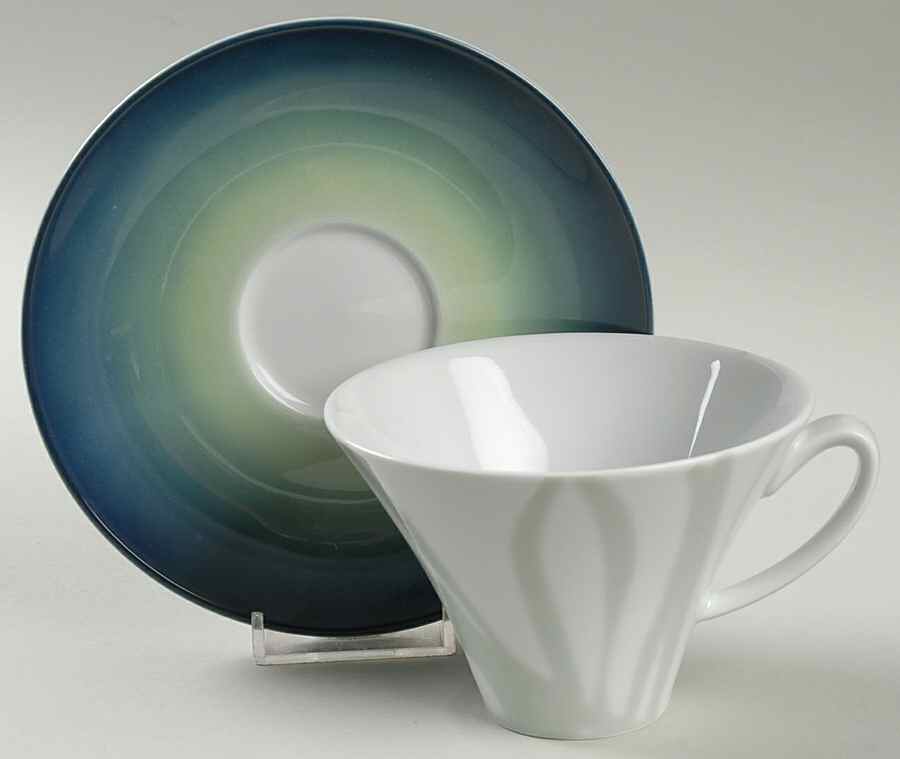 Mist Flat Cup & Saucer Set by Crate & Barrel-1
