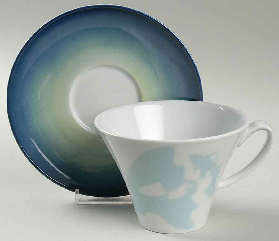Mist Breakfast Cup & Saucer Set by Crate & Barrel-1