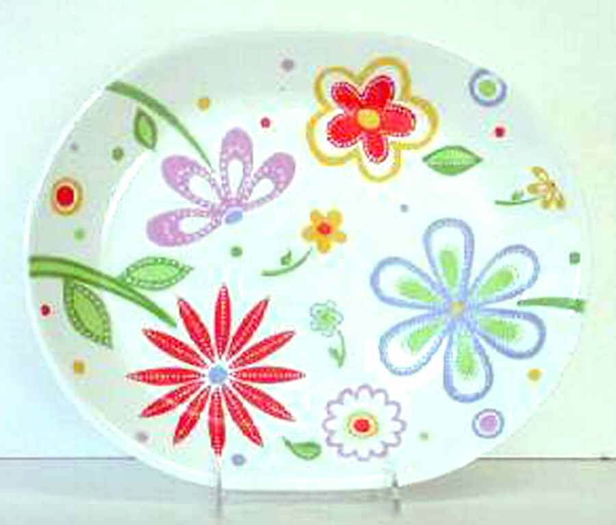 Fiesta Time 12" Oval Serving Platter by Corning Corelle-1