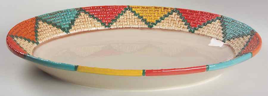 Basket Weave Chip Bowl/Plate for Chip & Dip Set by Clay Art-1
