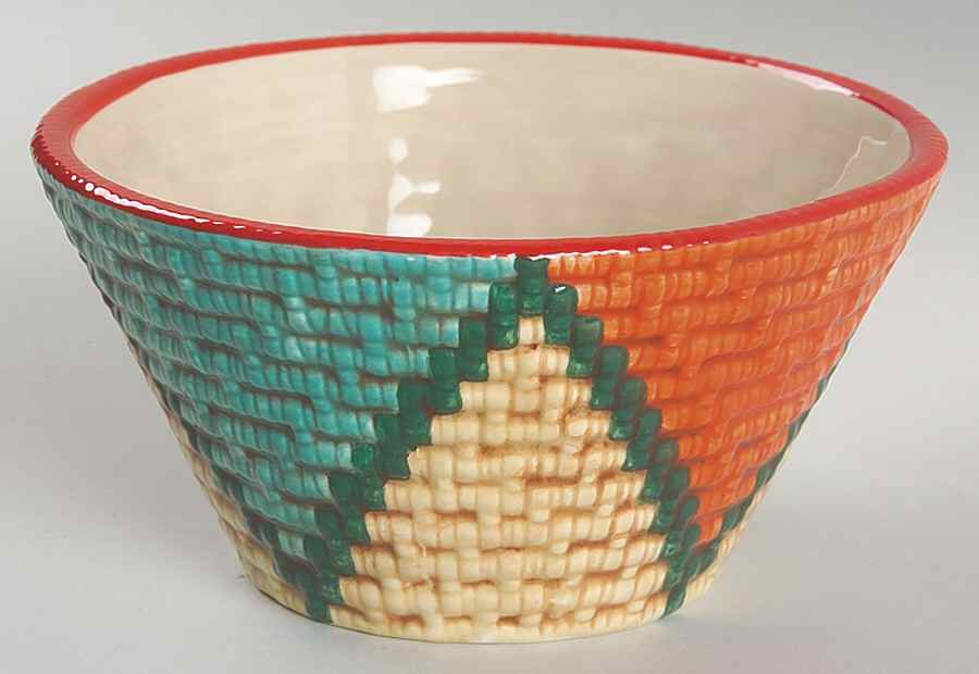 Basket Weave Soup/Cereal Bowl by Clay Art-1