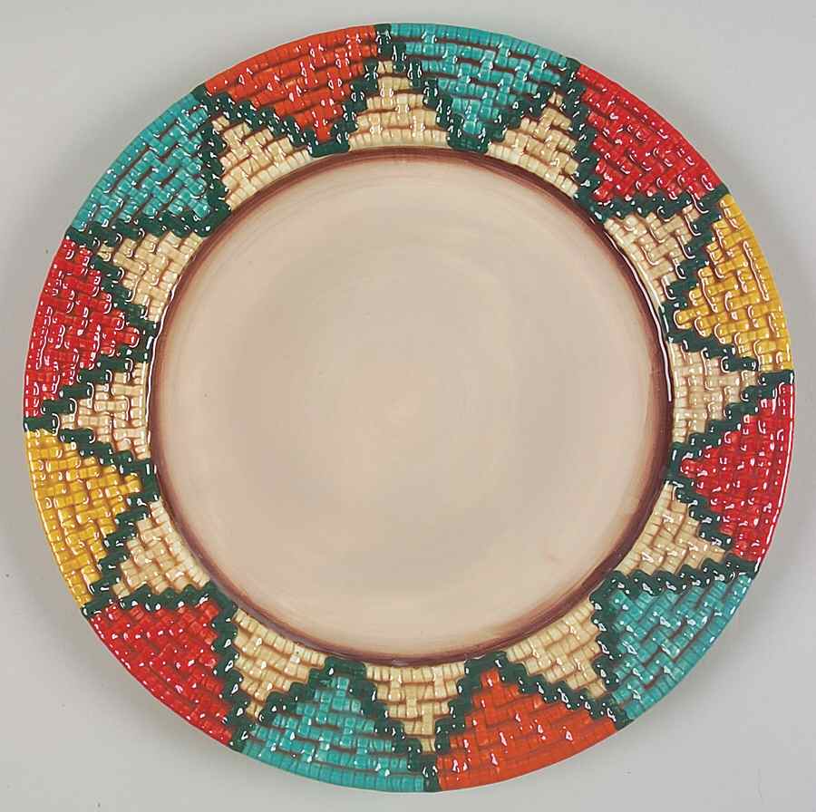 Basket Weave Dinner Plate by Clay Art-1
