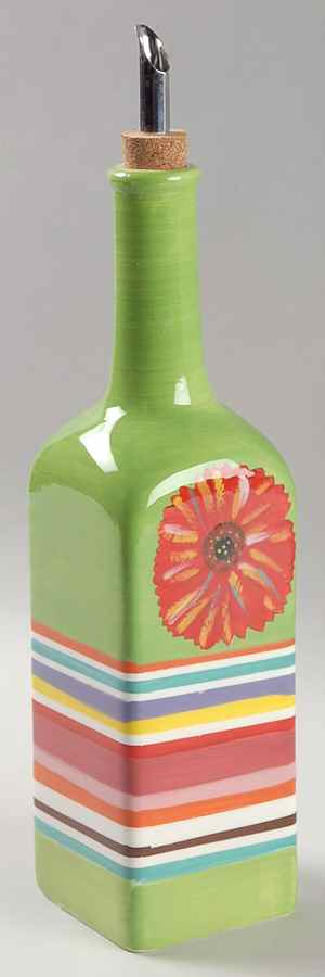 Gerbera Oil Jar & Drizzle Spout by Clay Art-1