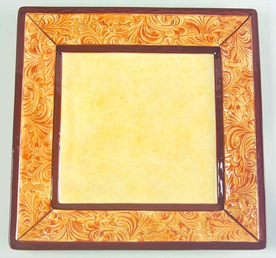 Rodeo Square Dinner Plate by Clay Art-1