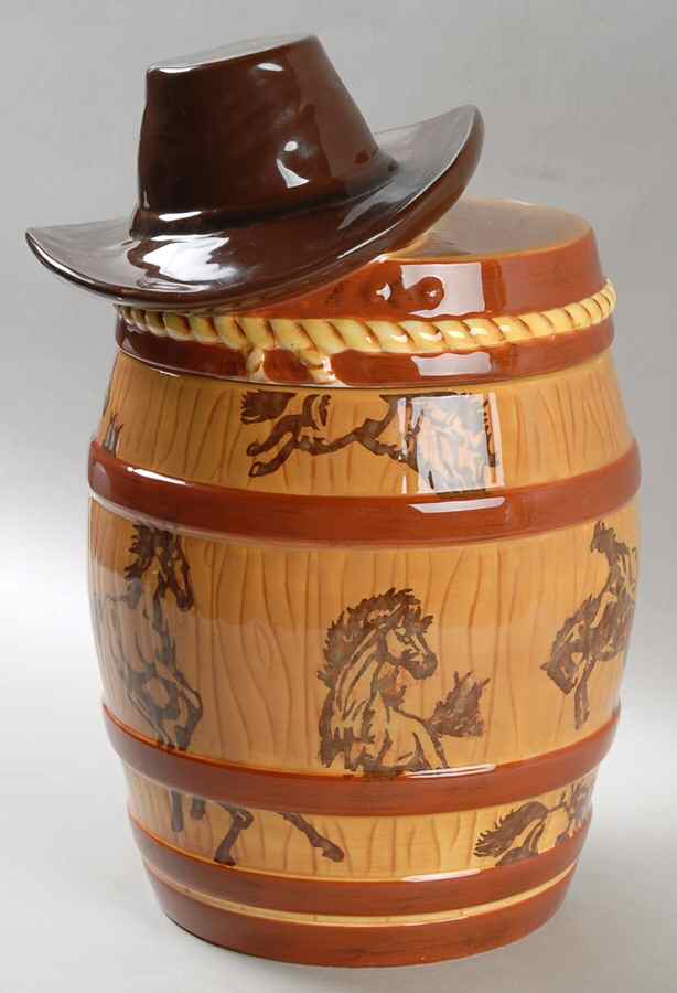Rodeo Figural Cookie Jar & Lid by Clay Art-1