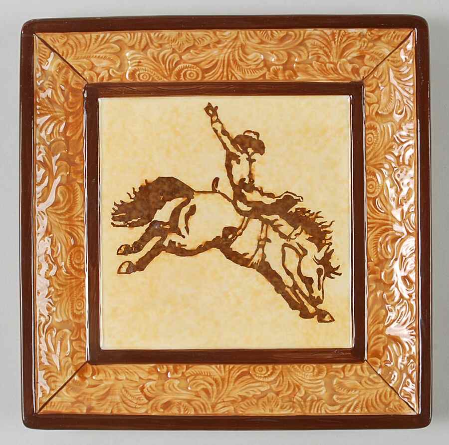 Rodeo Square Salad Plate by Clay Art-1