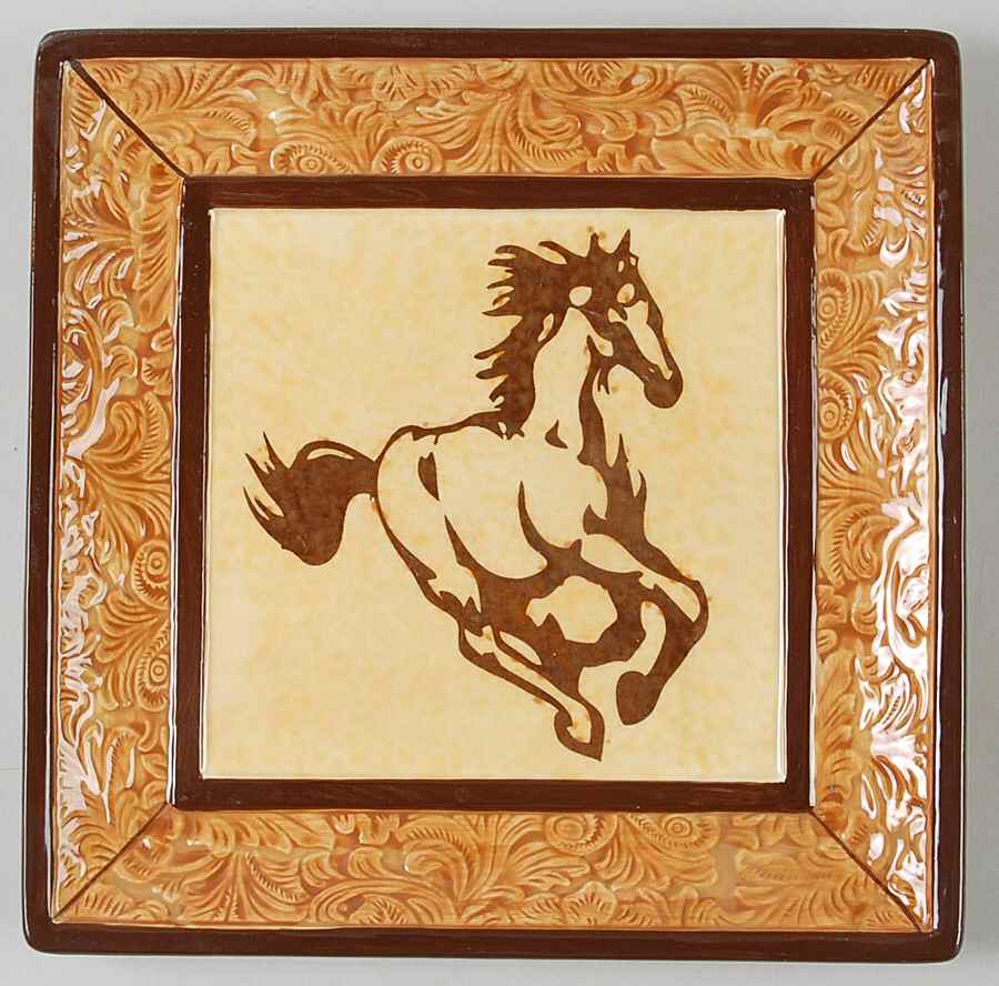 Rodeo Square Salad Plate by Clay Art-1