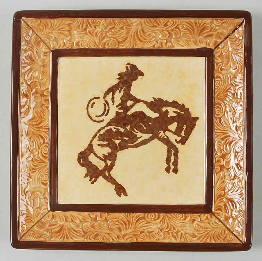 Rodeo Square Salad Plate by Clay Art-1
