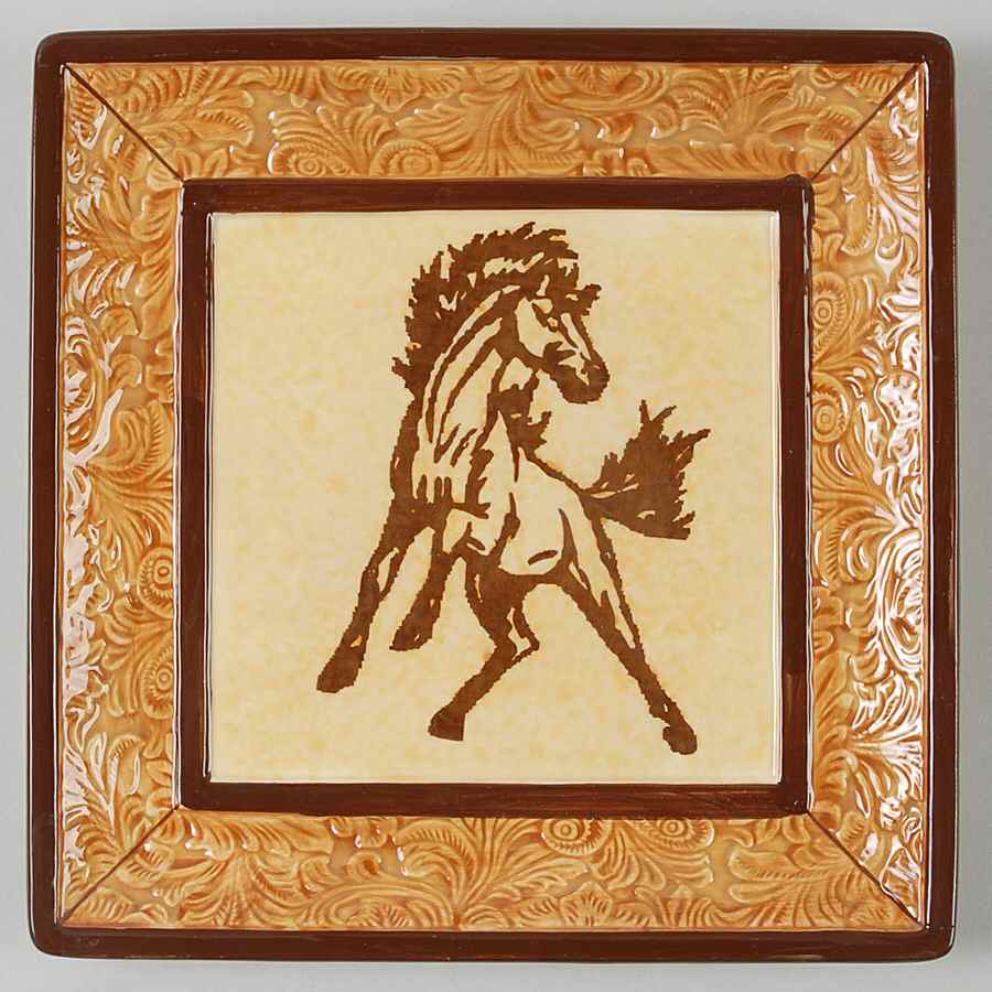 Rodeo Square Salad Plate by Clay Art-1