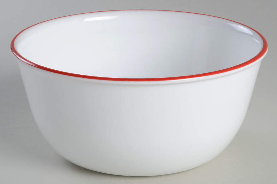 Red Hoops Super Soup/Cereal Bowl by Corning Corelle-1