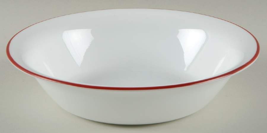 Red Hoops Soup/Cereal Bowl by Corning Corelle-1
