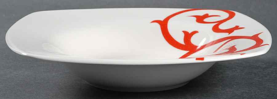 Scroll Red Rim Soup Bowl by Coventry (PTS)-1
