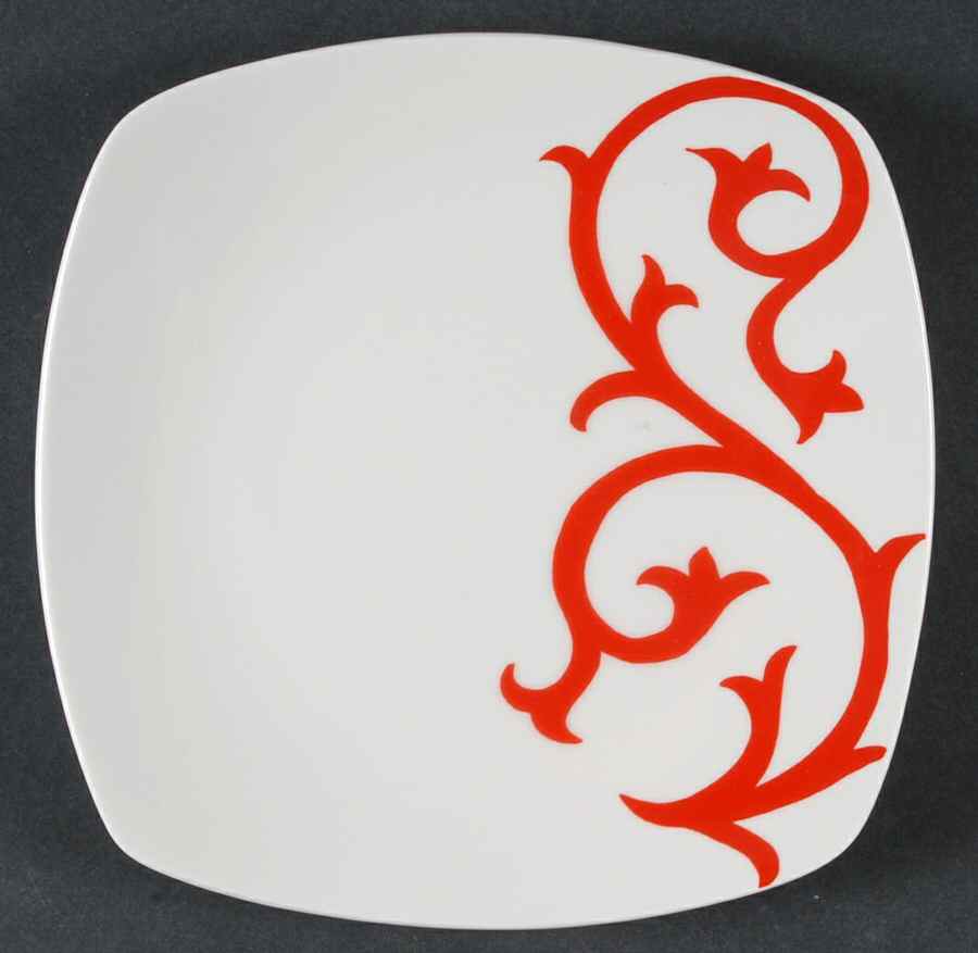Scroll Red Salad Plate by Coventry (PTS)-1