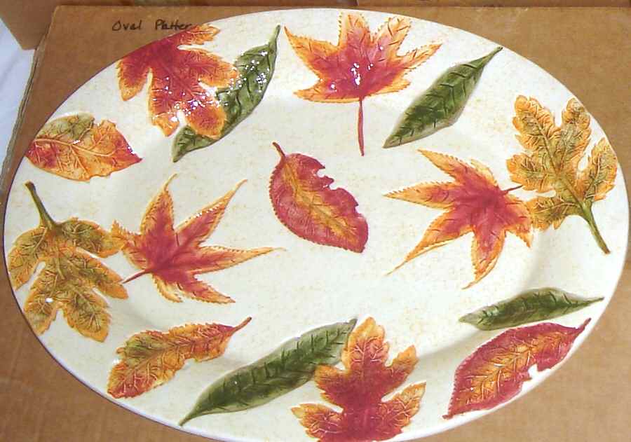 Foliage 14" Oval Serving Platter by Cardinal Inc-1