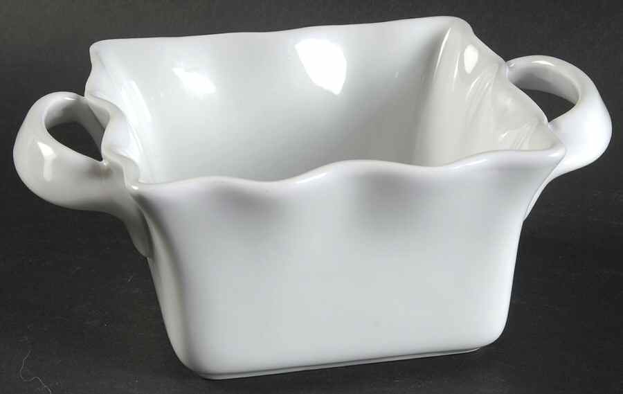 Wavy White 4" Square Baker by BIA Cordon Bleu-1