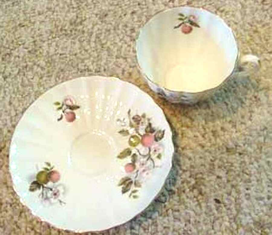 F15743 Footed Cup & Saucer Set by Crown Staffordshire-1