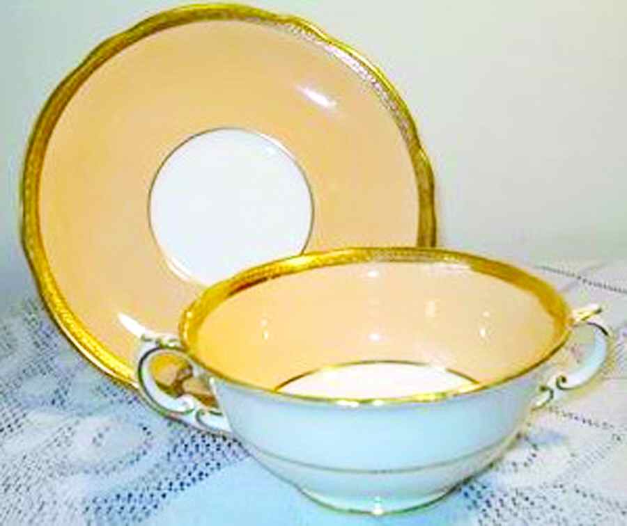 9159 Footed Cream Soup Bowl & Saucer Set by Coalport-1