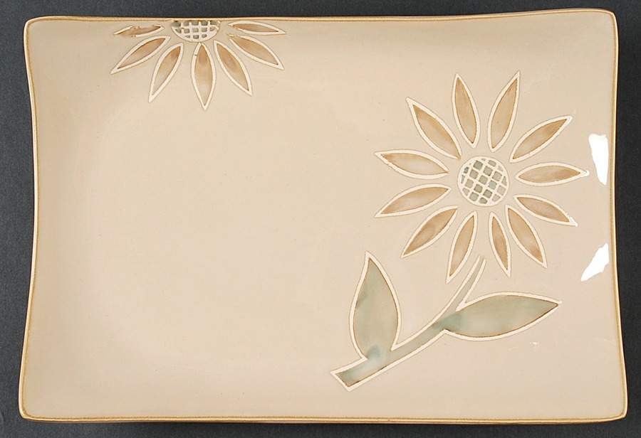 Sunflower 11" Rectangular Serving Platter by Cuisinart Dinnerware-1