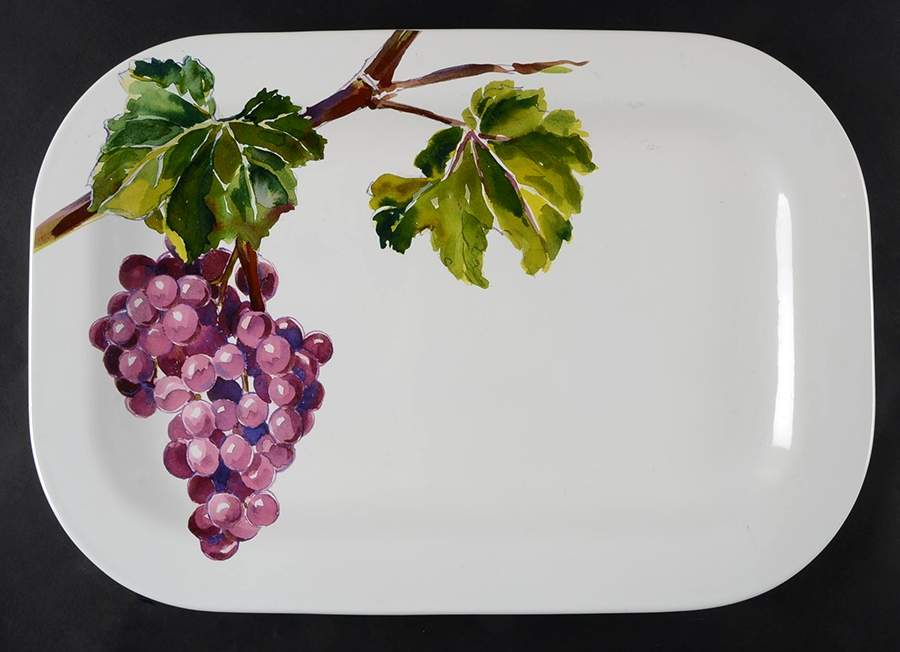 Entertaining Grapes 16" Rectangular Serving Platter by The Cellar (China)-1