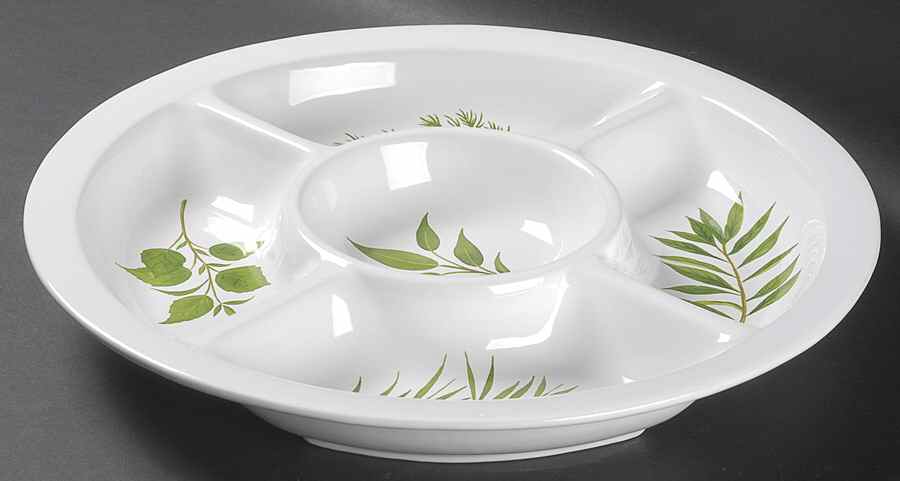 Culinary Herbs 1 Pc Round Chip and Dip (5 Section) by Certified International-1