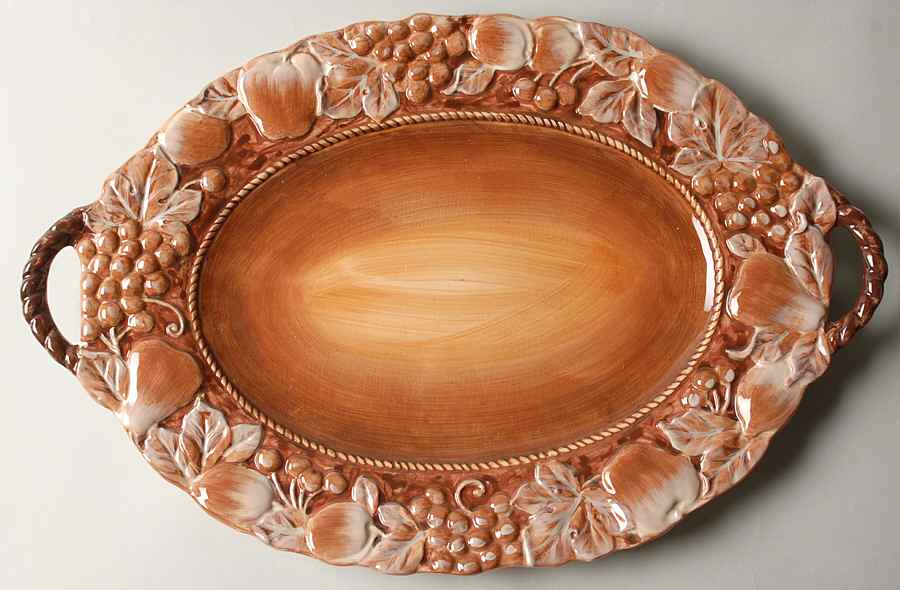 Roman Scrolls 20" Sculpted Oval Serving Platter by Certified International-1