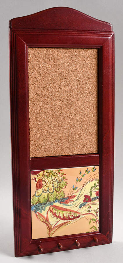 Provence Rooster 15" Rosewood Memo Board/Key Rack  HC by Certified International-1