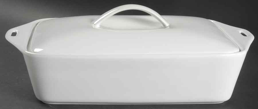 Bakeware White 3 Quart Rectangular Casserole with Lid by Certified International-1