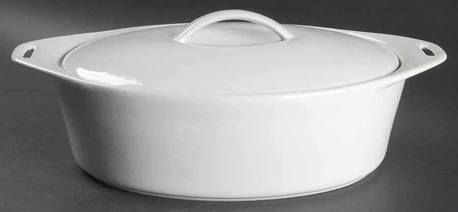 Bakeware White 3.5 Quart Oval Casserole Covered by Certified International-1